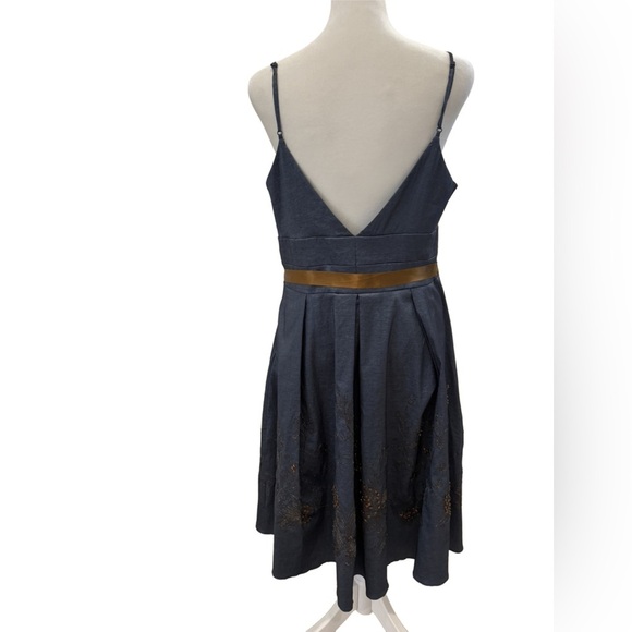OC by Oleg Cassini Blue Pleated Cocktail Sundress Excellent Condition Size 12 - Picture 2 of 10
